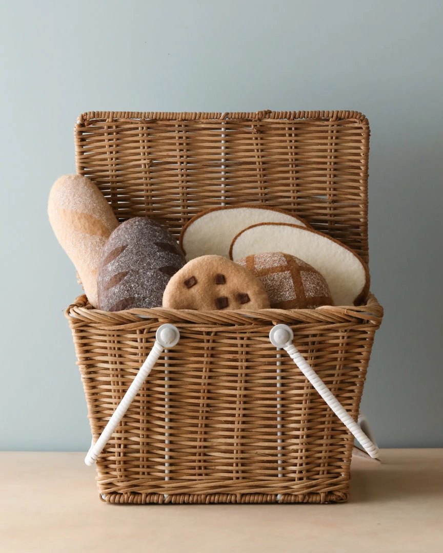 Odin Parker Picnic Bread Basket *New* 6 Odin Parker Picnic Bread Basket *New*