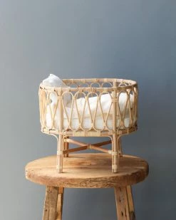 Poppie Toys Poppie Rattan Doll Crib + Duvet Set