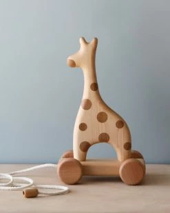 Tateplota Handmade Wooden Giraffe Pull Toy