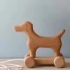 Outlet Handmade Wooden Dog Pull Toy Wooden Animals