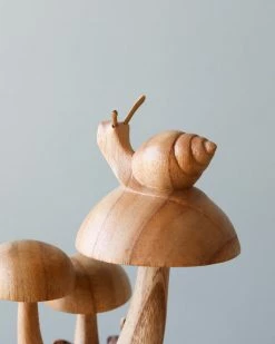 Odin Parker *New* Handmade Wooden Mushrooms With Snail