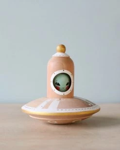 Odin Parker Handmade Wooden UFO With Alien