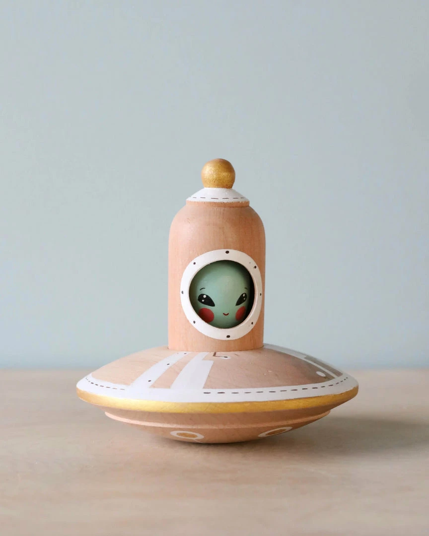 Odin Parker Handmade Wooden UFO With Alien 3 Odin Parker Handmade Wooden UFO With Alien
