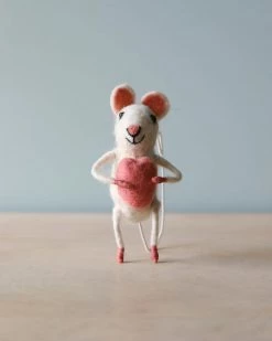 Odin Parker Exclusive *New* Felt White Mouse With Heart