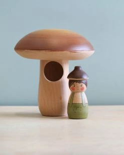 *New* Gnezdo Mushroom Home With Acorn Peg Doll