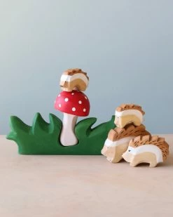 Odin Parker Hedgehog Family & Mushroom Set