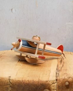 Gnezdo Handmade Wooden Airplane With Pilot