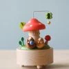 Wooderful Life Mini Wooden Mushroom & Hedgehogs Music Box