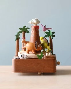 Wooderful Life Wooden Volcano & Dinosaur Music Box
