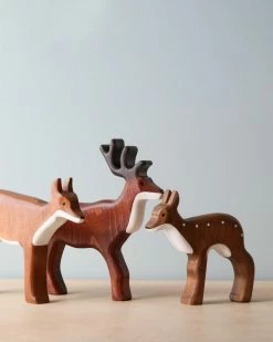 Forest Melody Handmade Wooden Deer Family