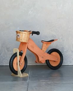 Kinderfeets Bamboo Balance Bike With Basket & Stand