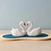 Bumbu Toys *New* Handmade Wooden Swans In A Lake
