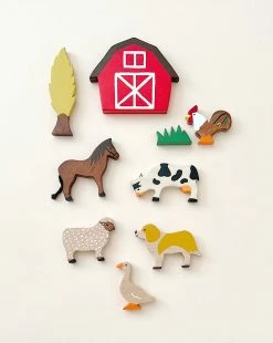 L And Wood Handmade Wooden Farm Animals