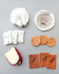 Normadot Handmade Soft Cheese And Crackers Play Food Set