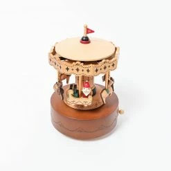 Wooderful Life *New* Christmas Carousel Music Box