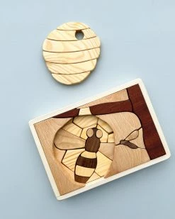 Cocoletes Handmade Double Layer Wooden Puzzle - Beehive