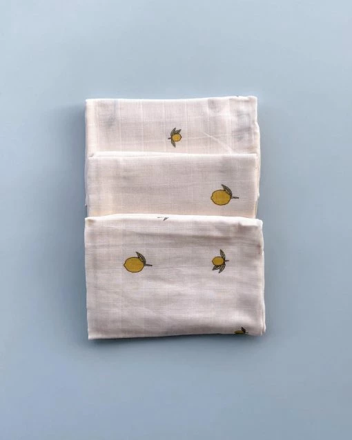 Konges Sløjd *New* Organic Lemon Muslin Cloth (3-Pack)