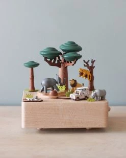 Wooderful Life *New* Pre-order: Wooden Safari Music Box (ships End Of July)