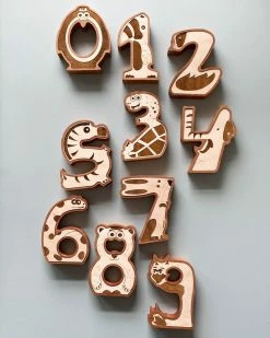 Circle Solid *New* Wooden Animal Numbers (0-9) - Made In USA
