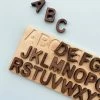 Oyuncak *New* Uppercase Walnut Alphabet Puzzle