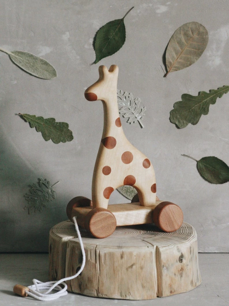 Tateplota Handmade Wooden Giraffe Pull Toy 5 Tateplota Handmade Wooden Giraffe Pull Toy
