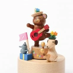 Wooderful Life *New* Mini Wooden Party Music Box