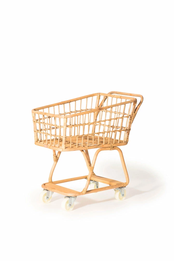 Poppie Toys *New* Rattan Grocery Shopping Cart 6 Poppie Toys *New* Rattan Grocery Shopping Cart