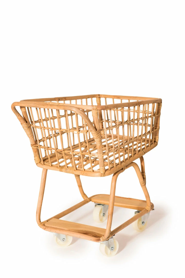 Poppie Toys *New* Rattan Grocery Shopping Cart 9 Poppie Toys *New* Rattan Grocery Shopping Cart
